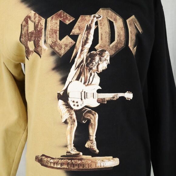 AC DC Sweatshirt Small Mens Hoodie Black Gold Stiff Upper Lip Unisex AC/DC - Picture 11 of 14